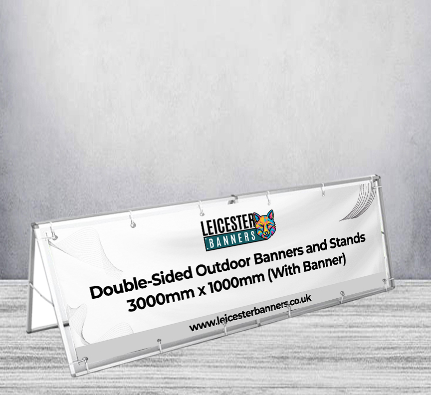 Double-Sided Outdoor Banners and Stands 3000mm x 1000mm (With Banner)