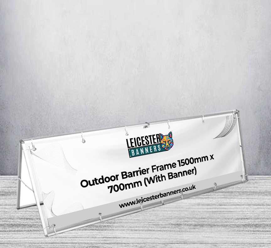 Outdoor Barrier Frame 1500mm x 700mm (With Banner)
