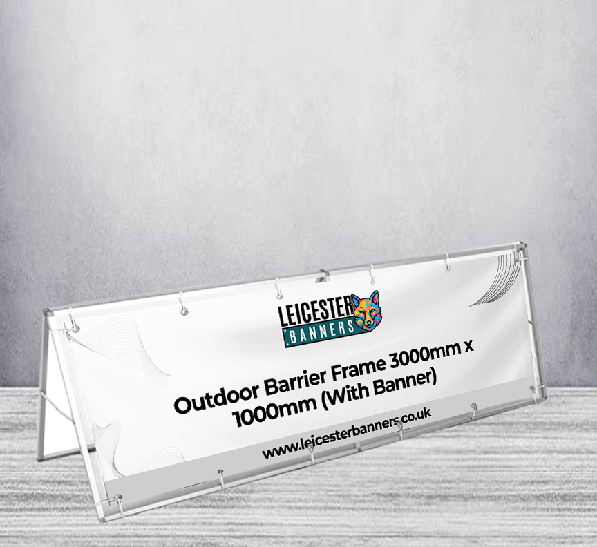 Outdoor Barrier Frame 3000mm x 1000mm (With Banner)