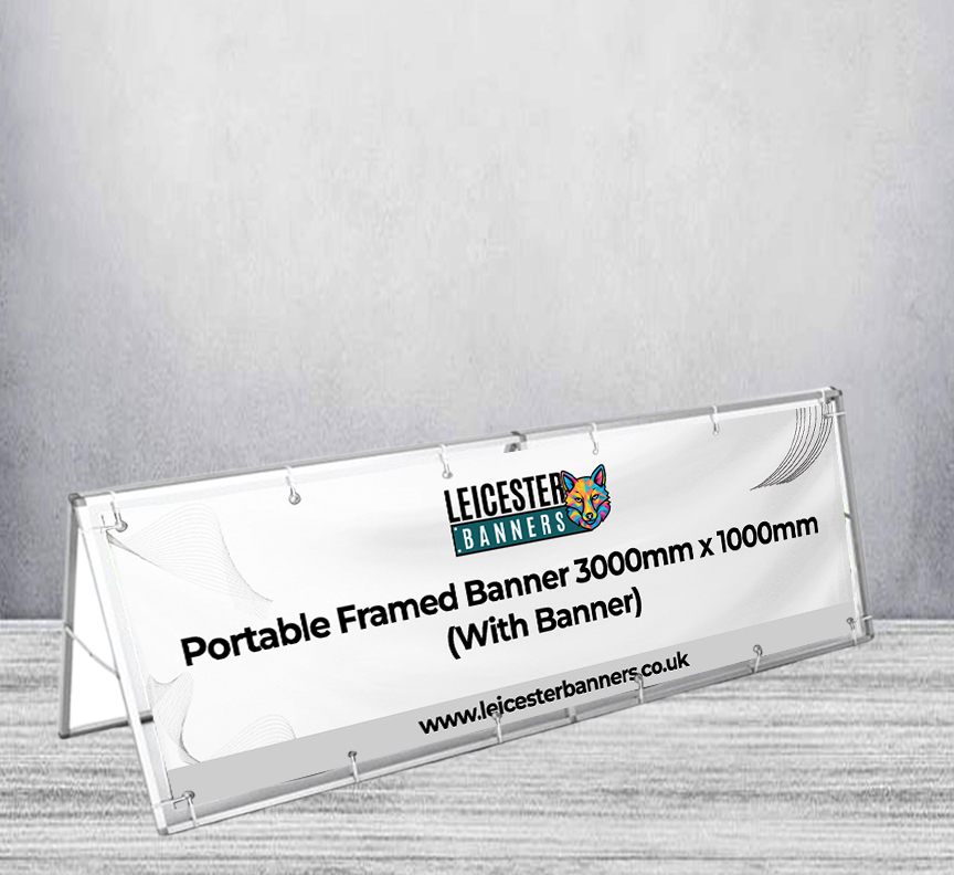 Portable Framed Banner 3000mm x 1000mm (With Banner)