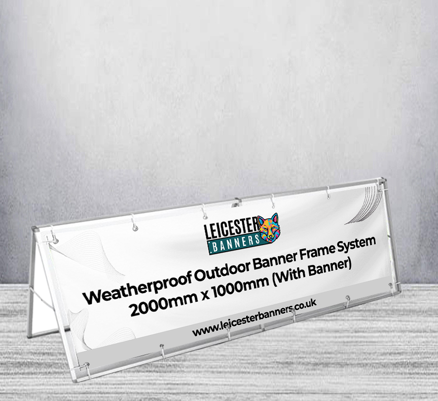 Weatherproof Outdoor Banner Frame System 2000mm x 1000mm (With Banner)